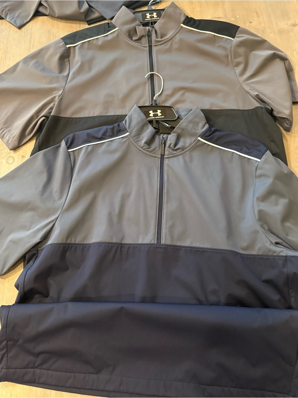 2 Under Armour storm Men's Gray & Navy Quarter-Zip Pullover golf Jackets